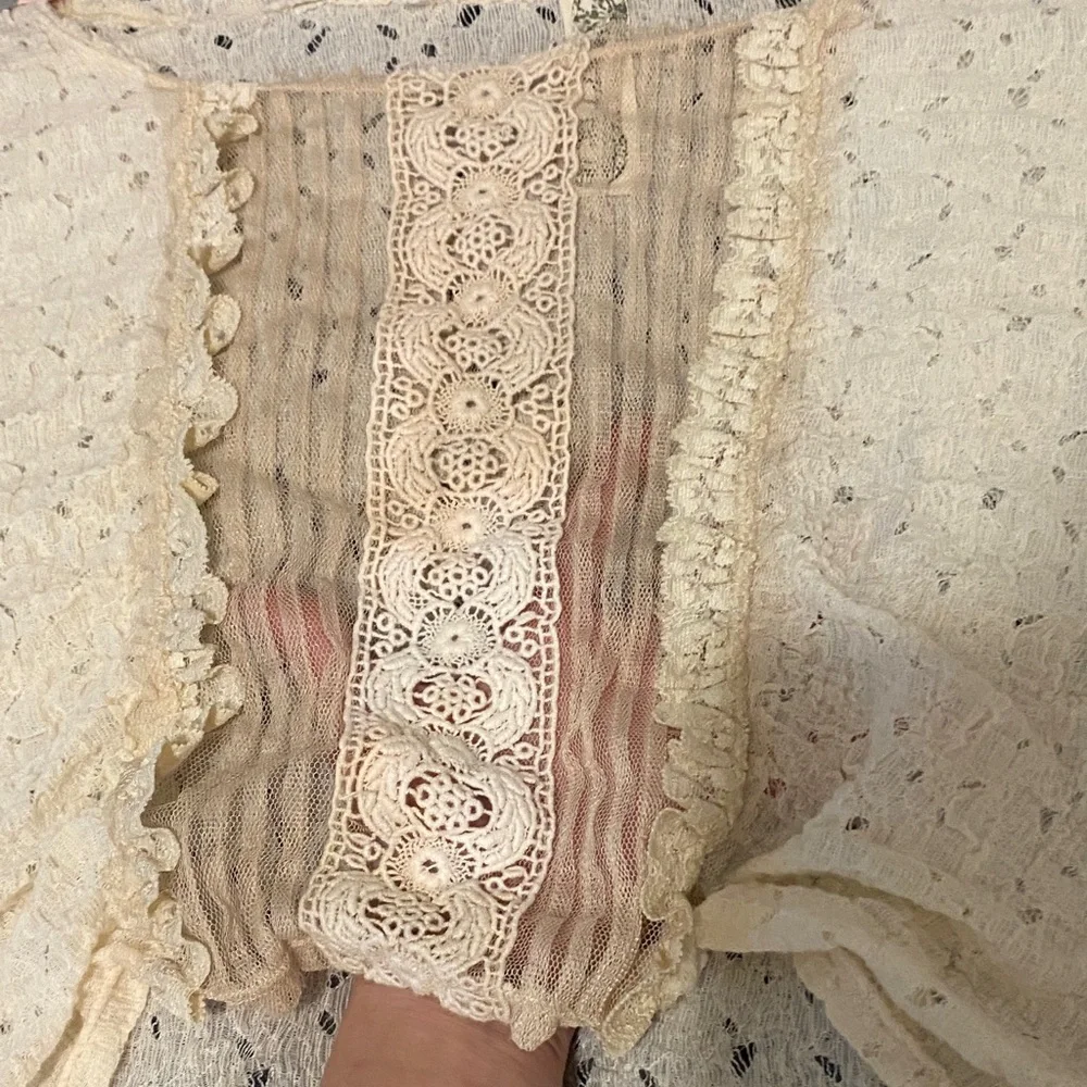 Lace Top with sheer elegant center strip